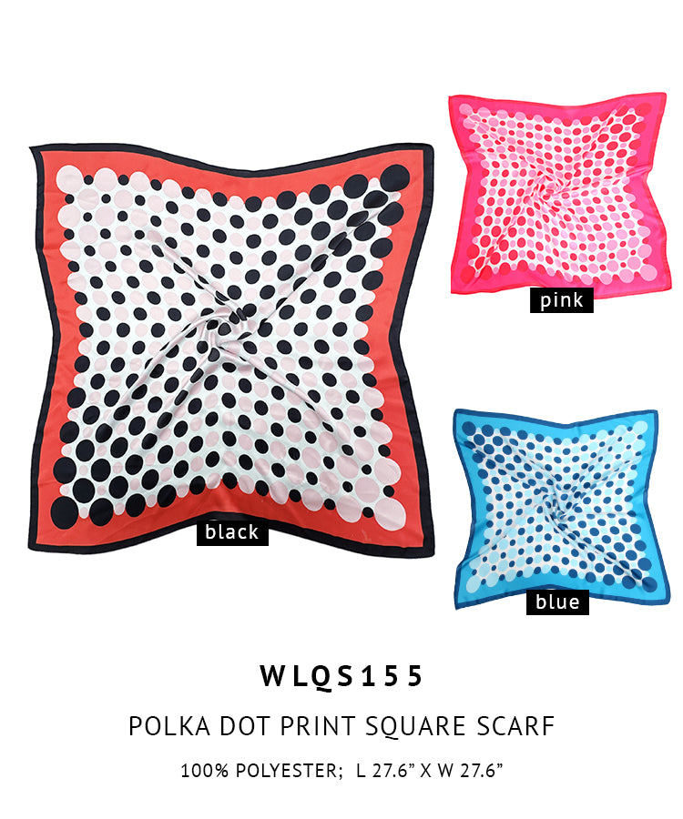 Polka Dot Border Print Square Scarf