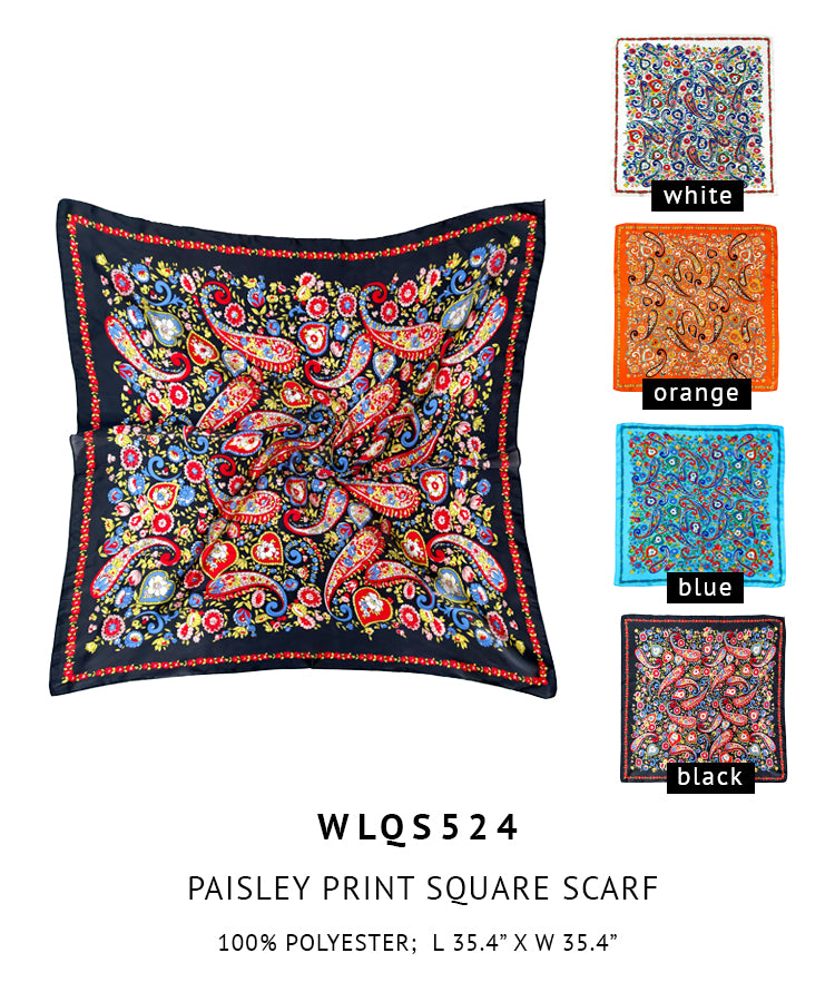Paisley Print Square Scarf