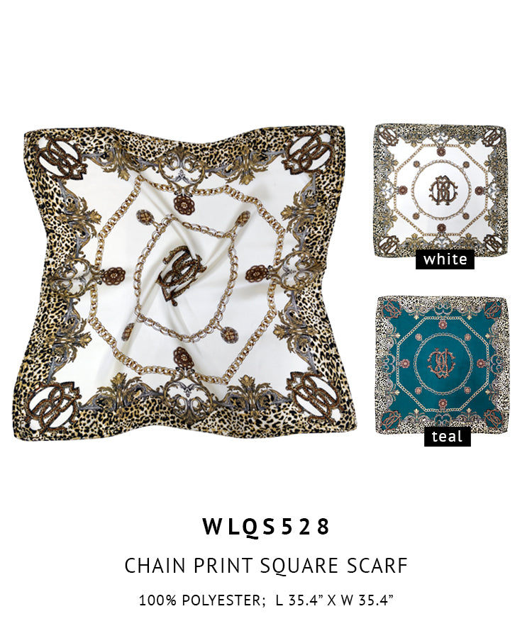 Chain Print Square Scarf