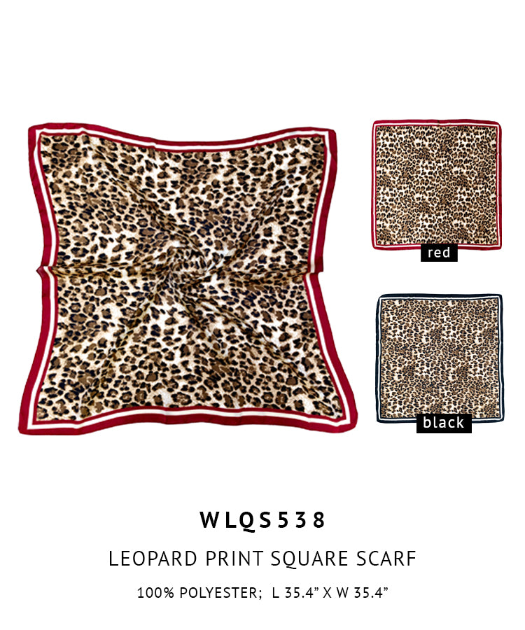 Leopard Print Square Scarf