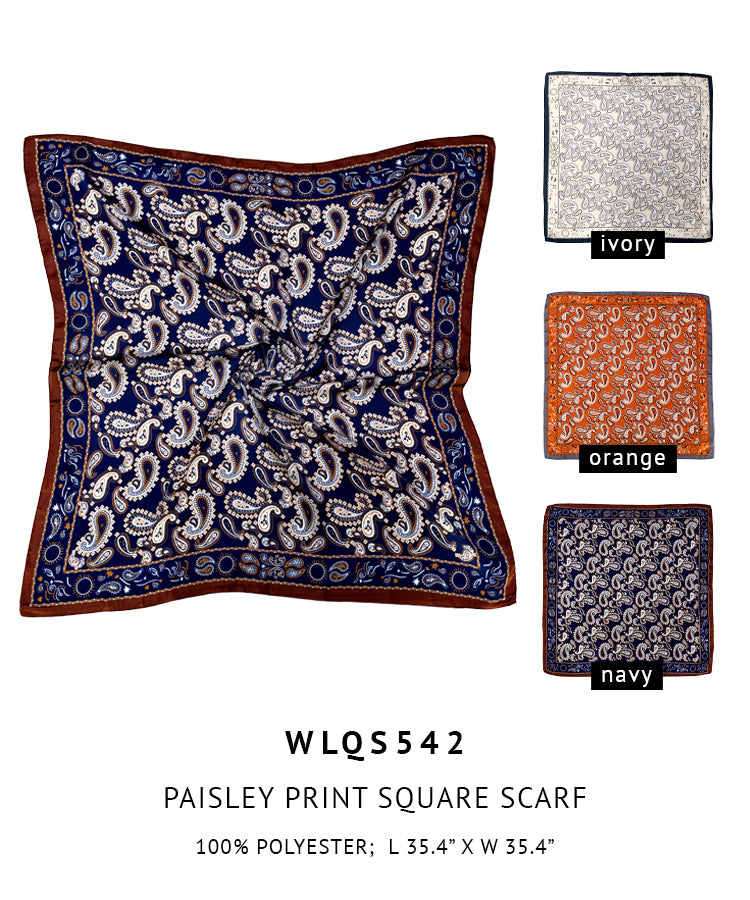 Paisley Print Square Scarf