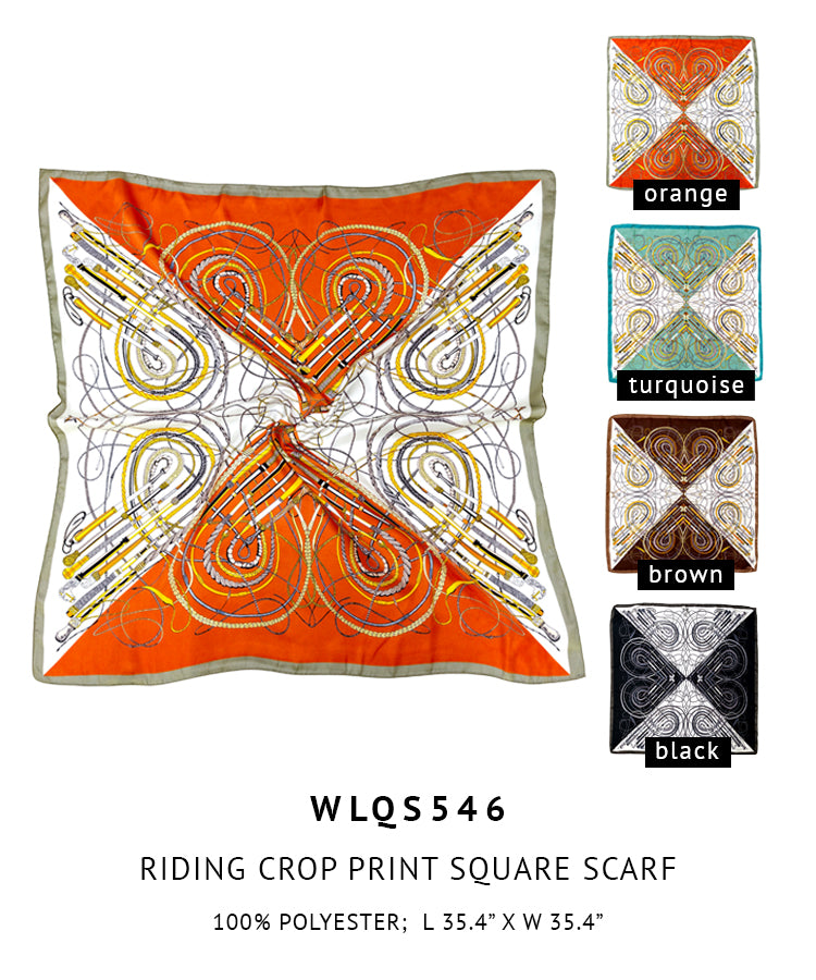Riding Crop Print Square Scarf