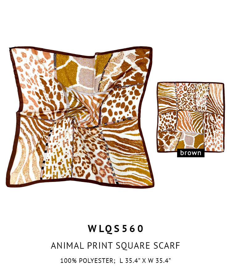 Animal Print Square Scarf