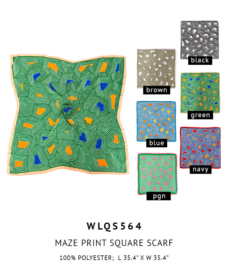 Maze Print Square Scarf