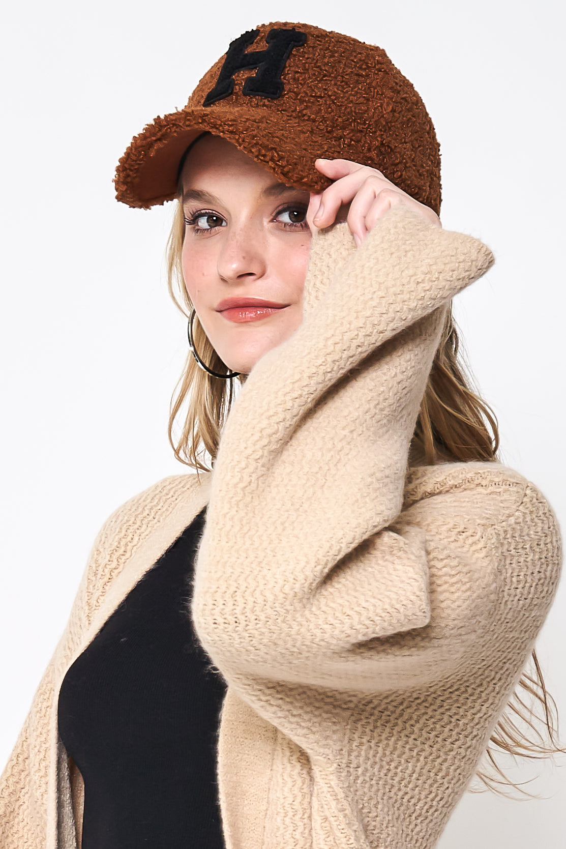 Letter H Sherpa Baseball Cap (Big Letter)