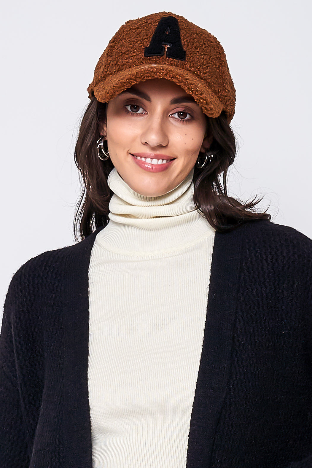 Letter A Sherpa Baseball Cap (Big Letter)