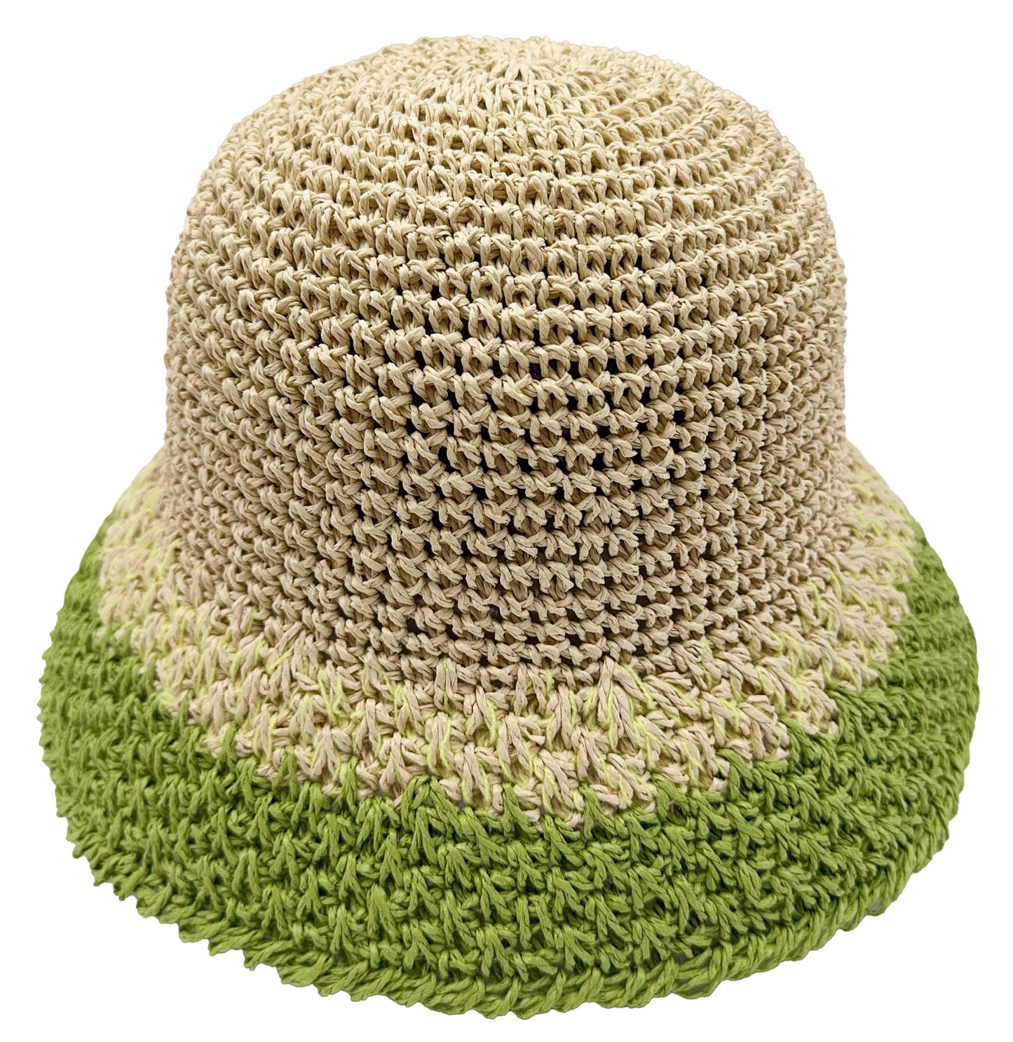 Two Tone Straw Bucket Hat