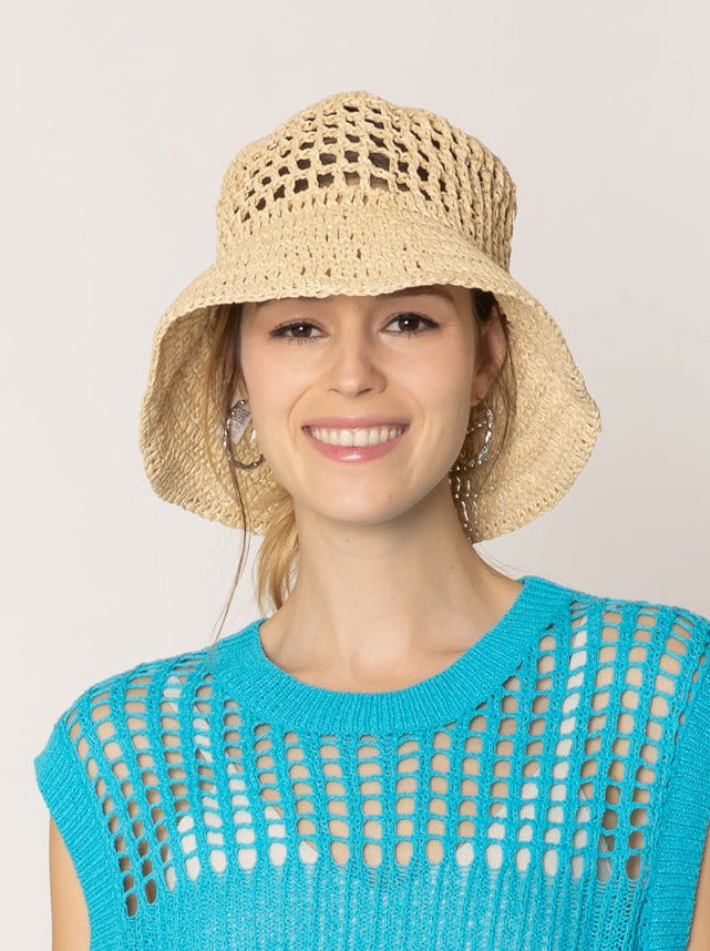 Solid Straw Bucket Hat