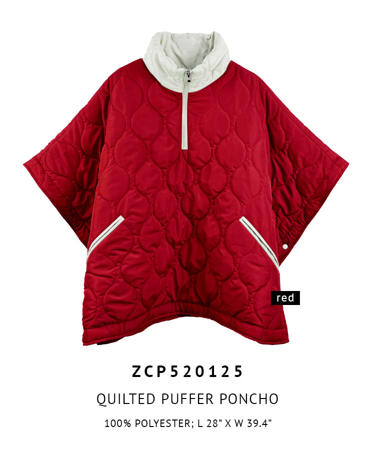 Quilted Puffer Poncho