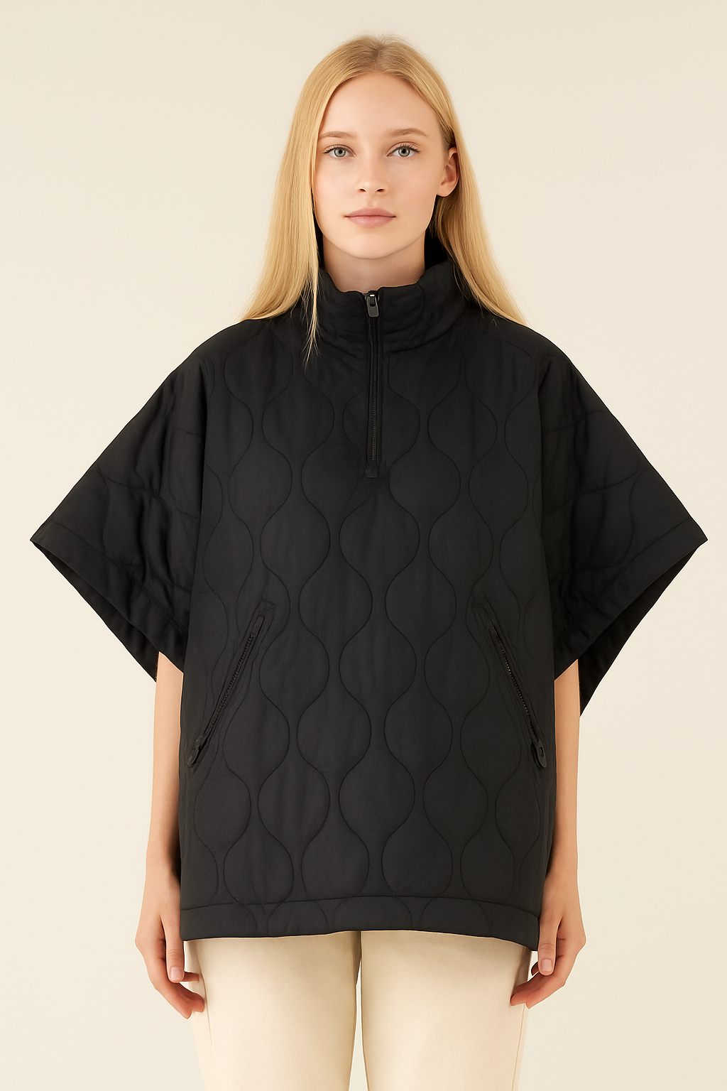 Quilted Puffer Poncho