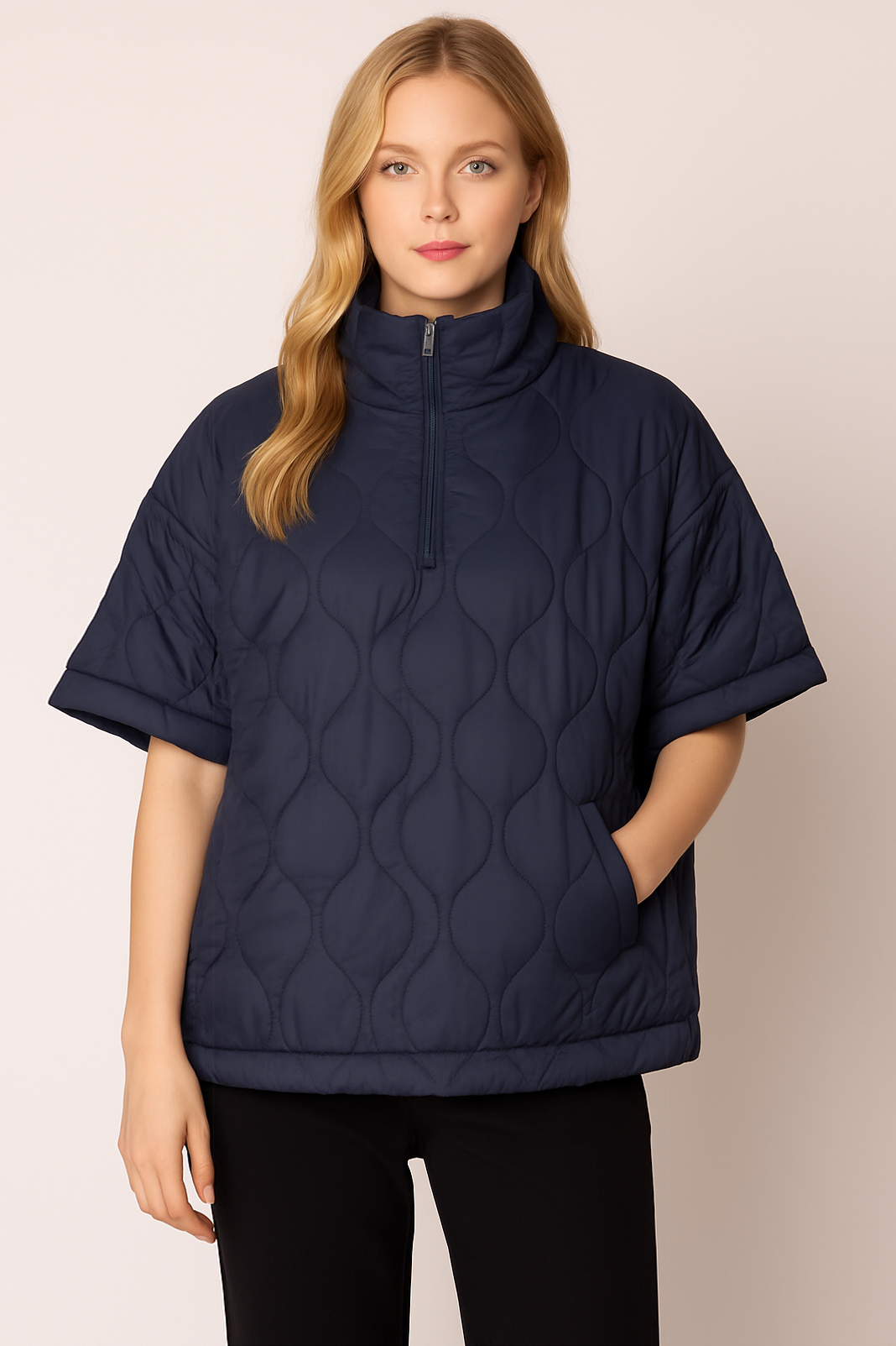 Quilted Puffer Poncho