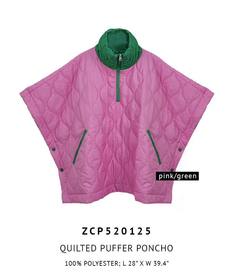 Quilted Puffer Poncho