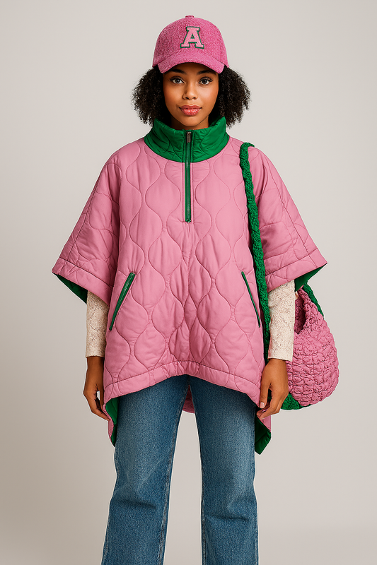 Quilted Puffer Poncho