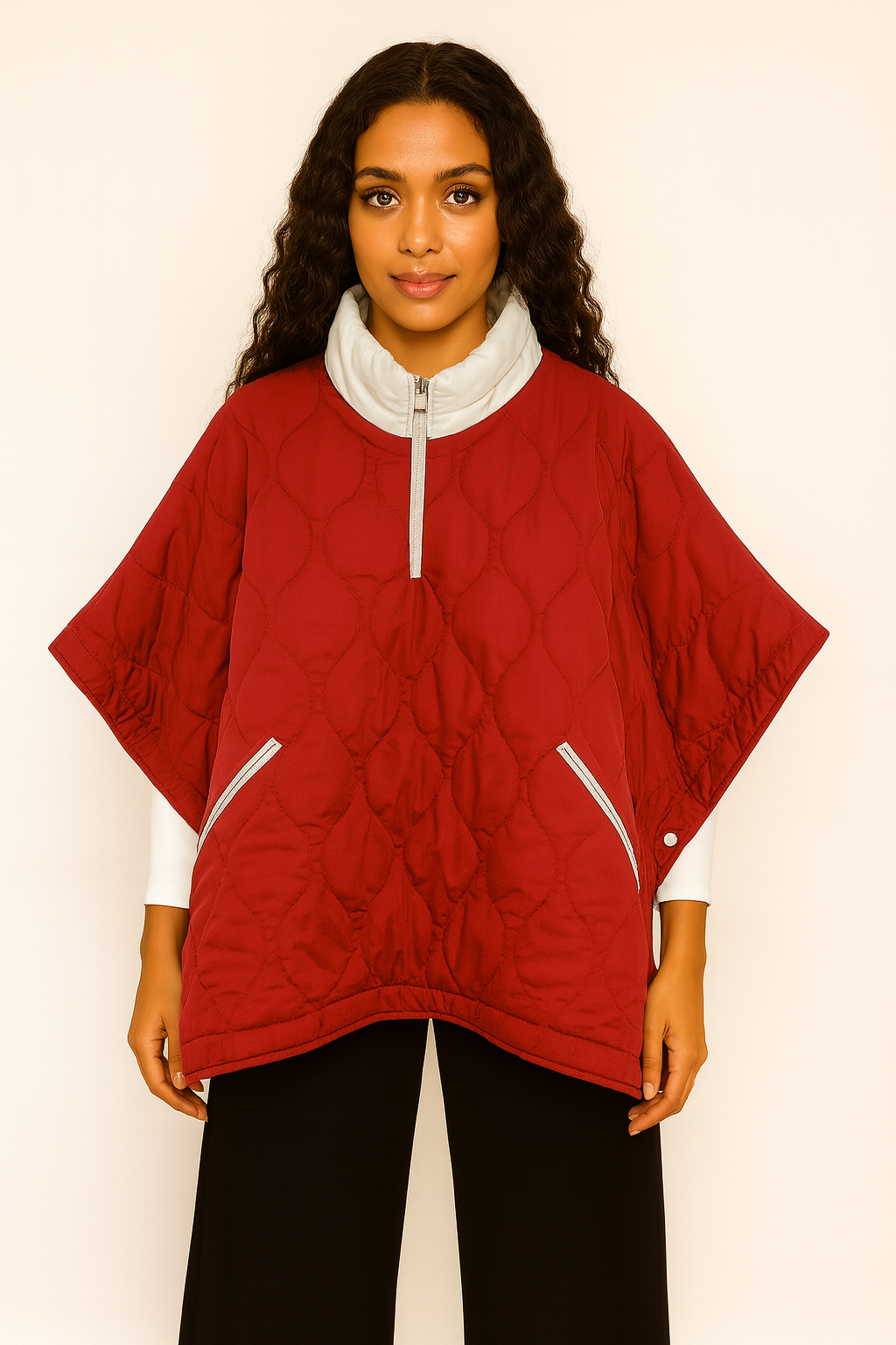 Quilted Puffer Poncho