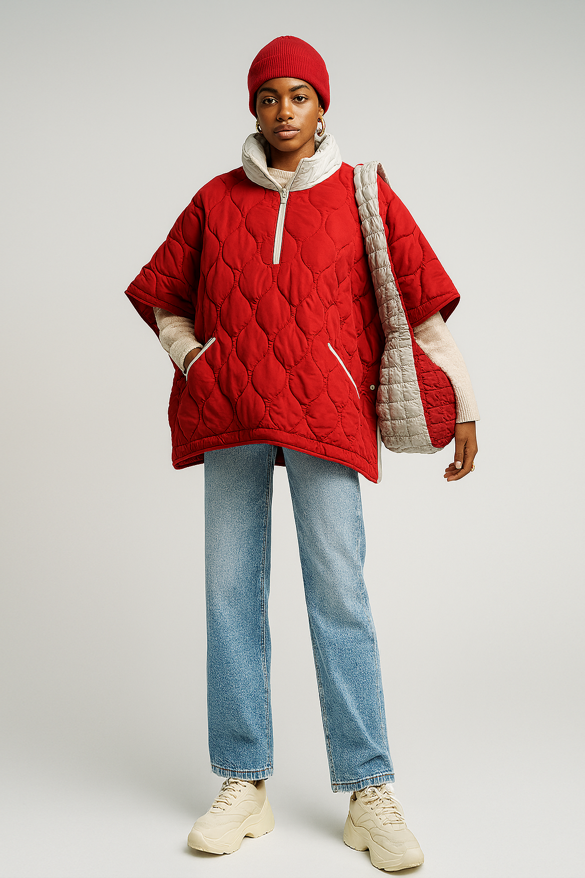 Quilted Puffer Poncho