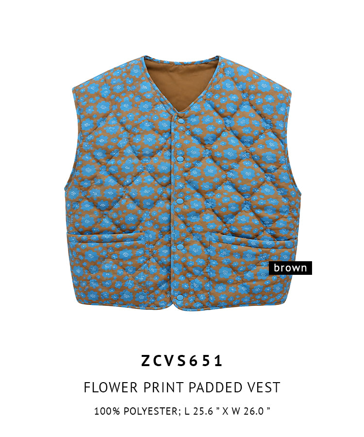 Print Padded Vest