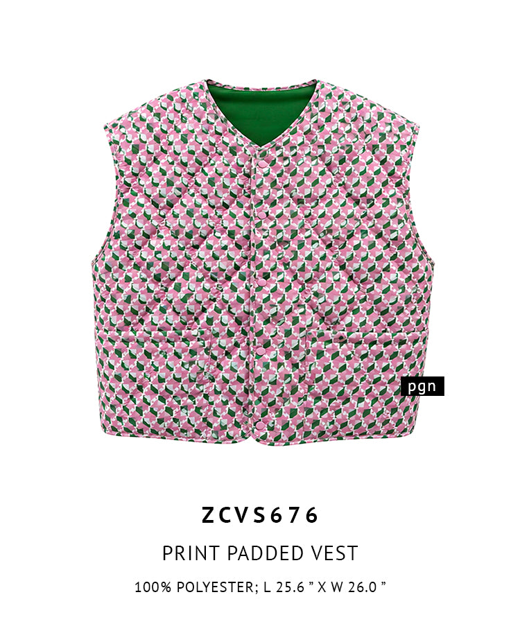 Print Padded Vest