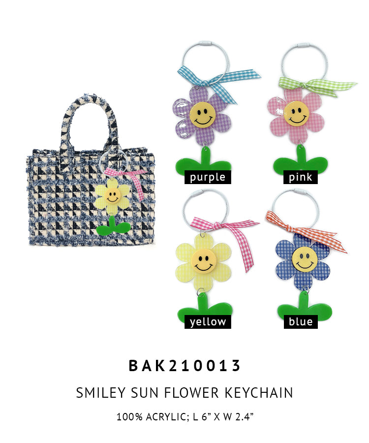 Smile Sun Flower Keychain