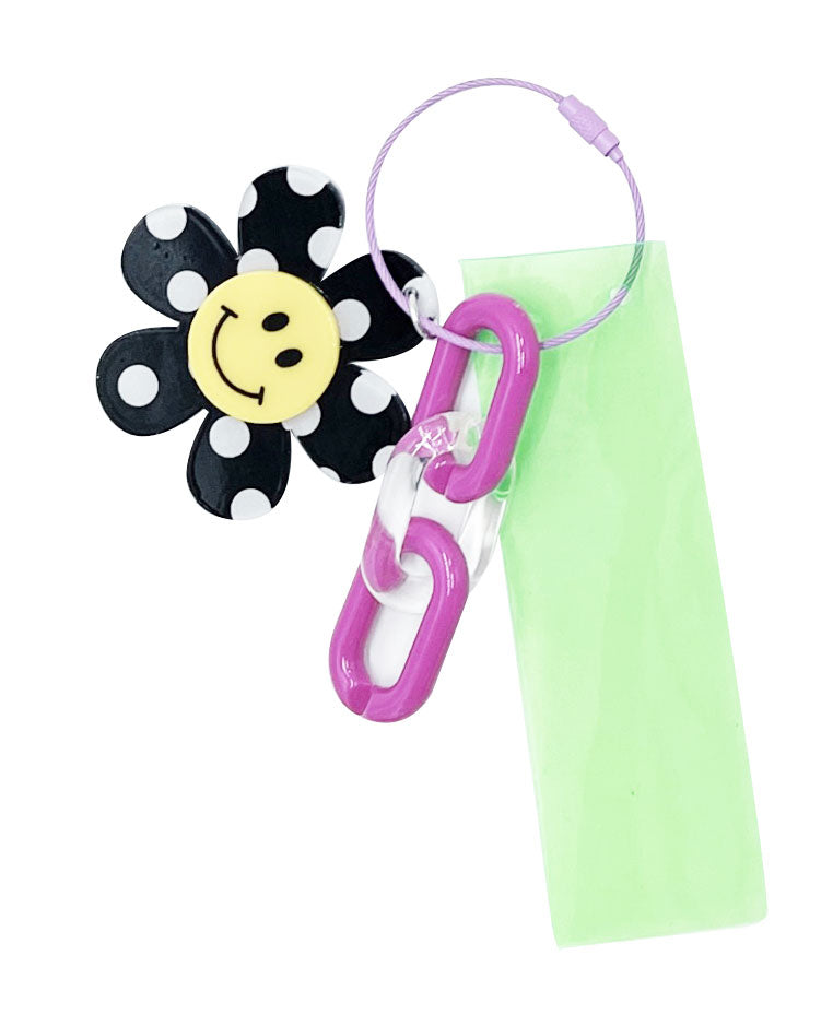 Smile Polka Dot Flower Keychain