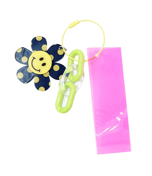 Smile Polka Dot Flower Keychain