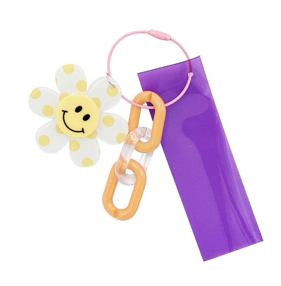 Smile Polka Dot Flower Keychain