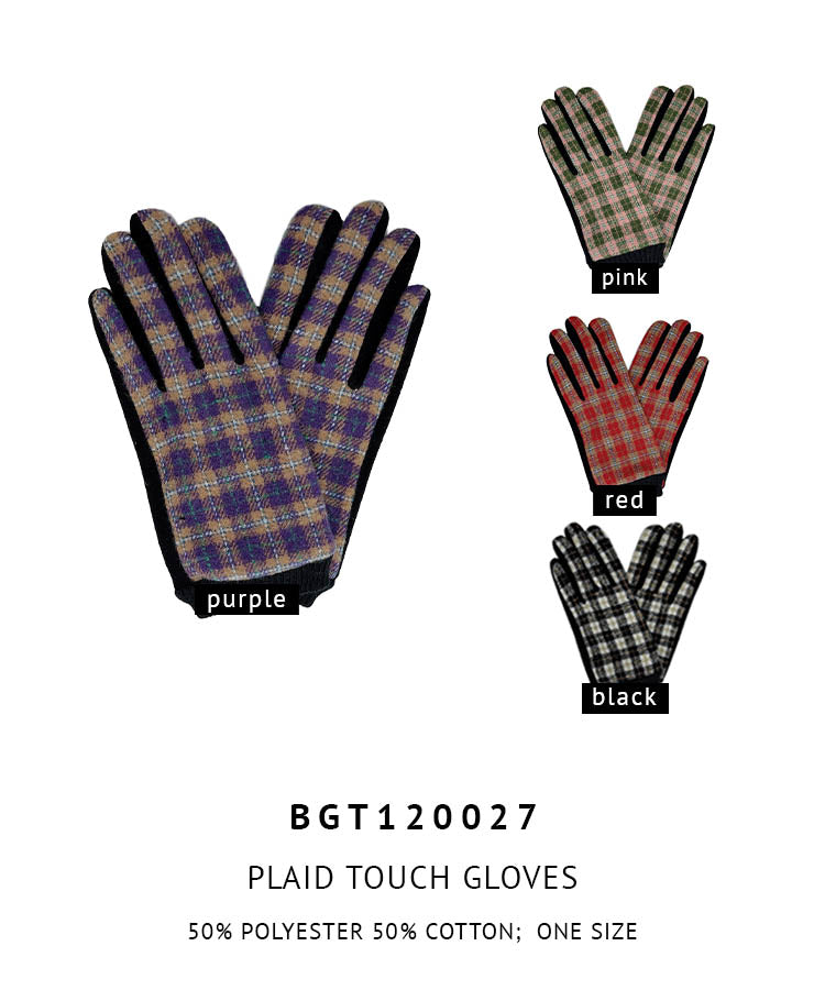 Shop for KW Fashion Plaid  Touch Gloves at doeverythinginloveny.com wholesale fashion accessories