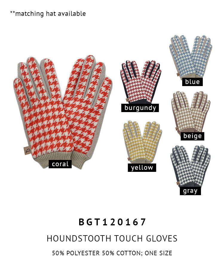 Shop for KW Fashion Houndstooth Touch Gloves at doeverythinginloveny.com wholesale fashion accessories