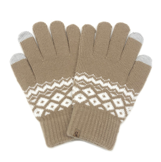 Geometric Patterned Touch Gloves