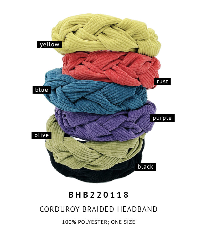 Corduroy Braided Headband