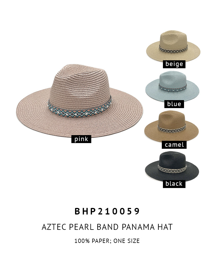 Aztec Pearl Band Panama Hat