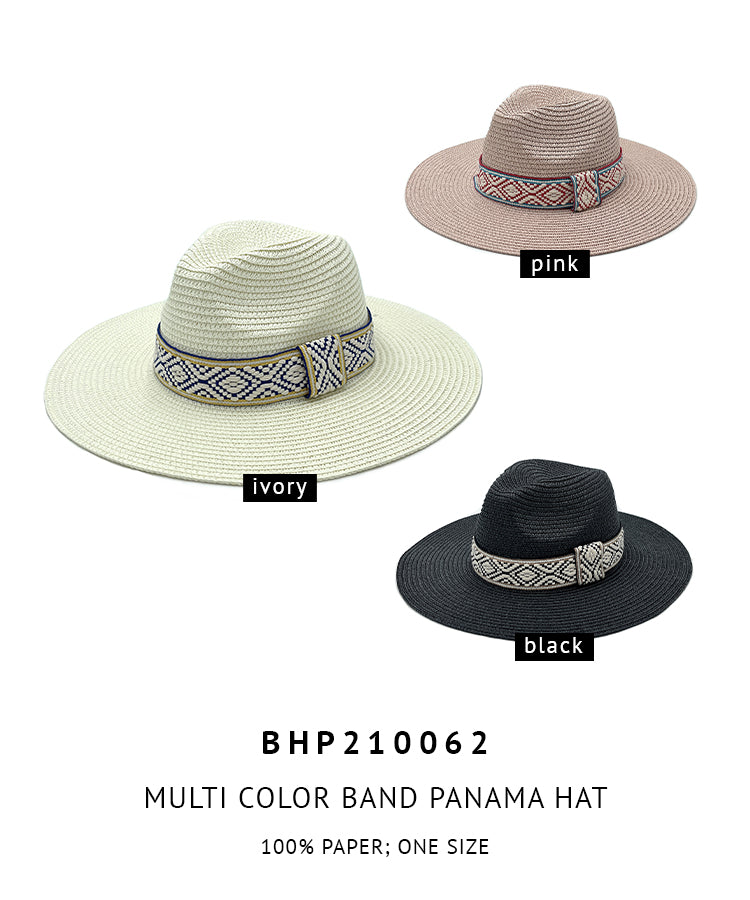 Multi Color Band Panama Hat