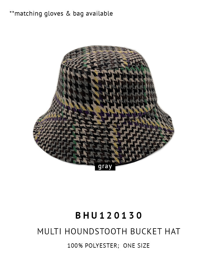 Multi Houndstooth Bucket Hat