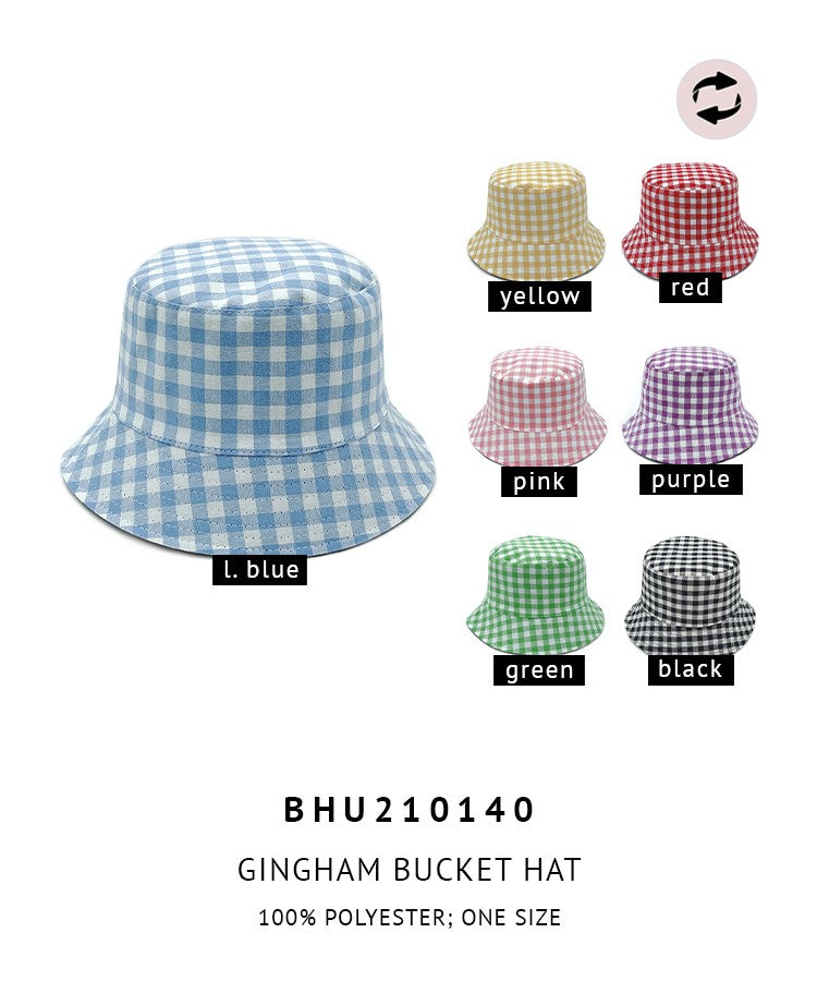 Reversible Gingham Bucket Hat