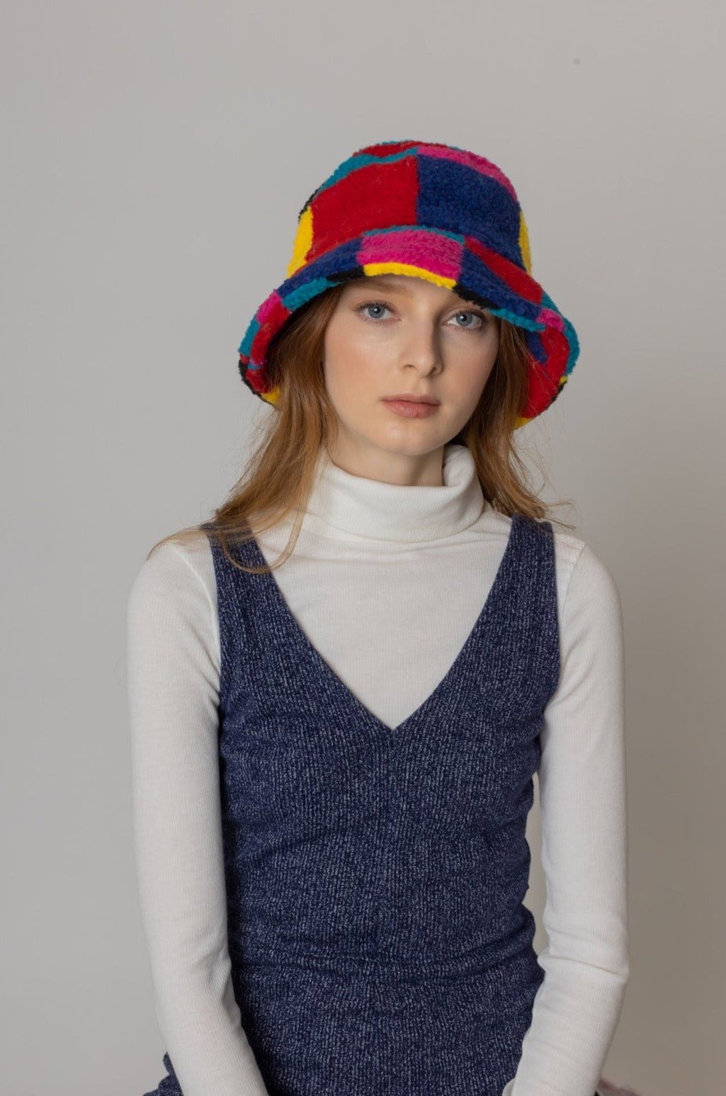Color Block Sherpa Bucket Hat