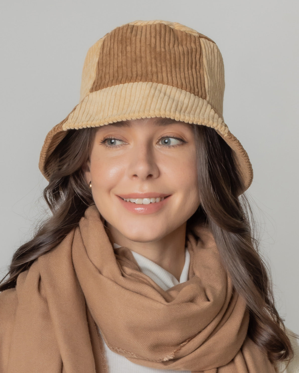 Colorblock Corduroy Bucket Hat