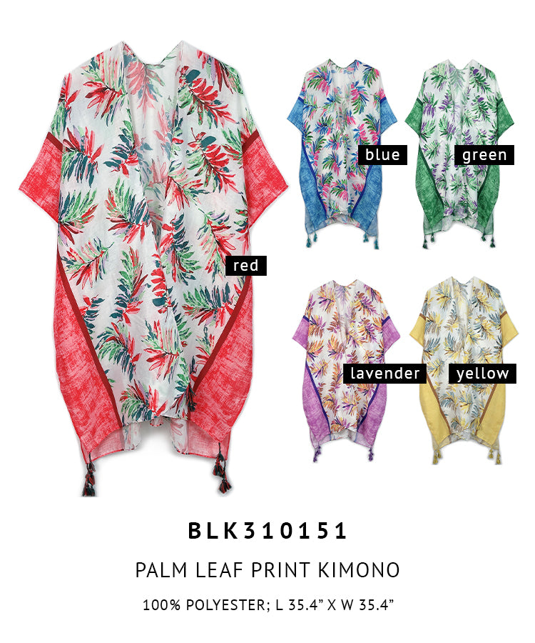 Palm Leaf Print Kimono