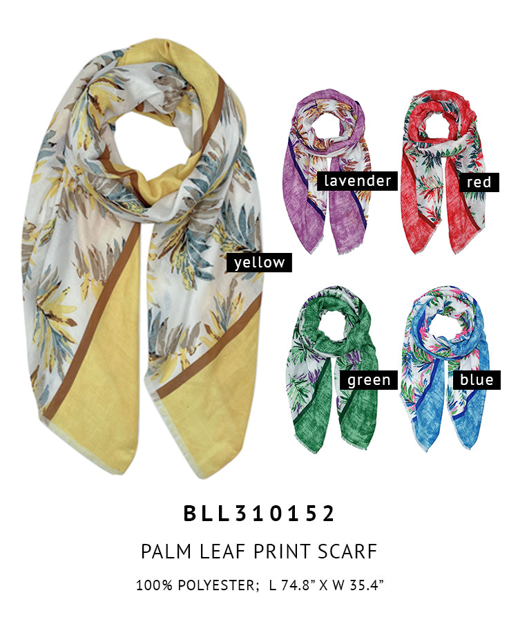 Palm Leaf Print Scarf