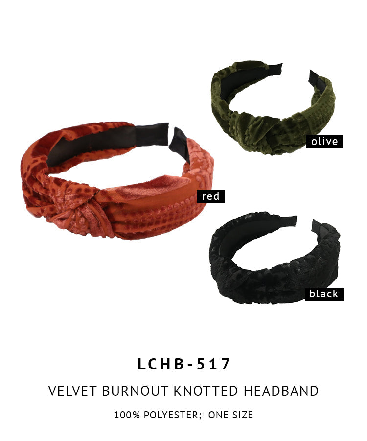 Velvet Burnout Knotted Headband