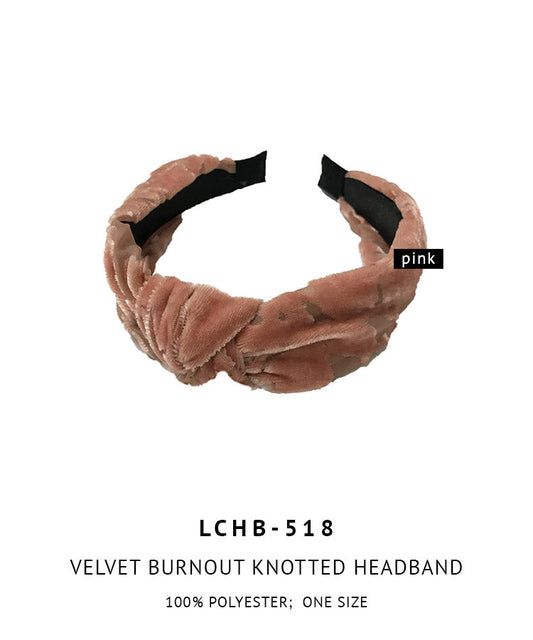 Velvet Burnout Knotted Headband