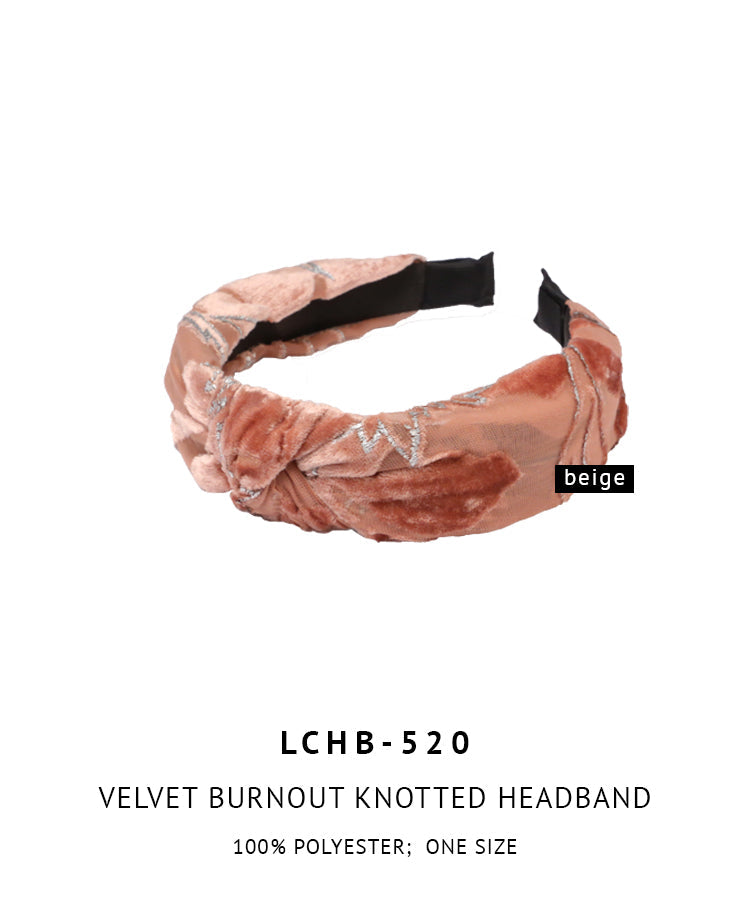 Velvet Burnout Knotted Headband