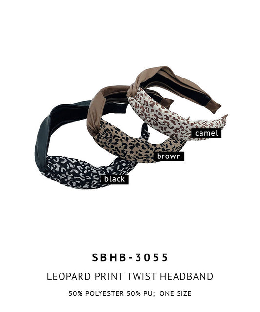 Leopard Print Twist Headband