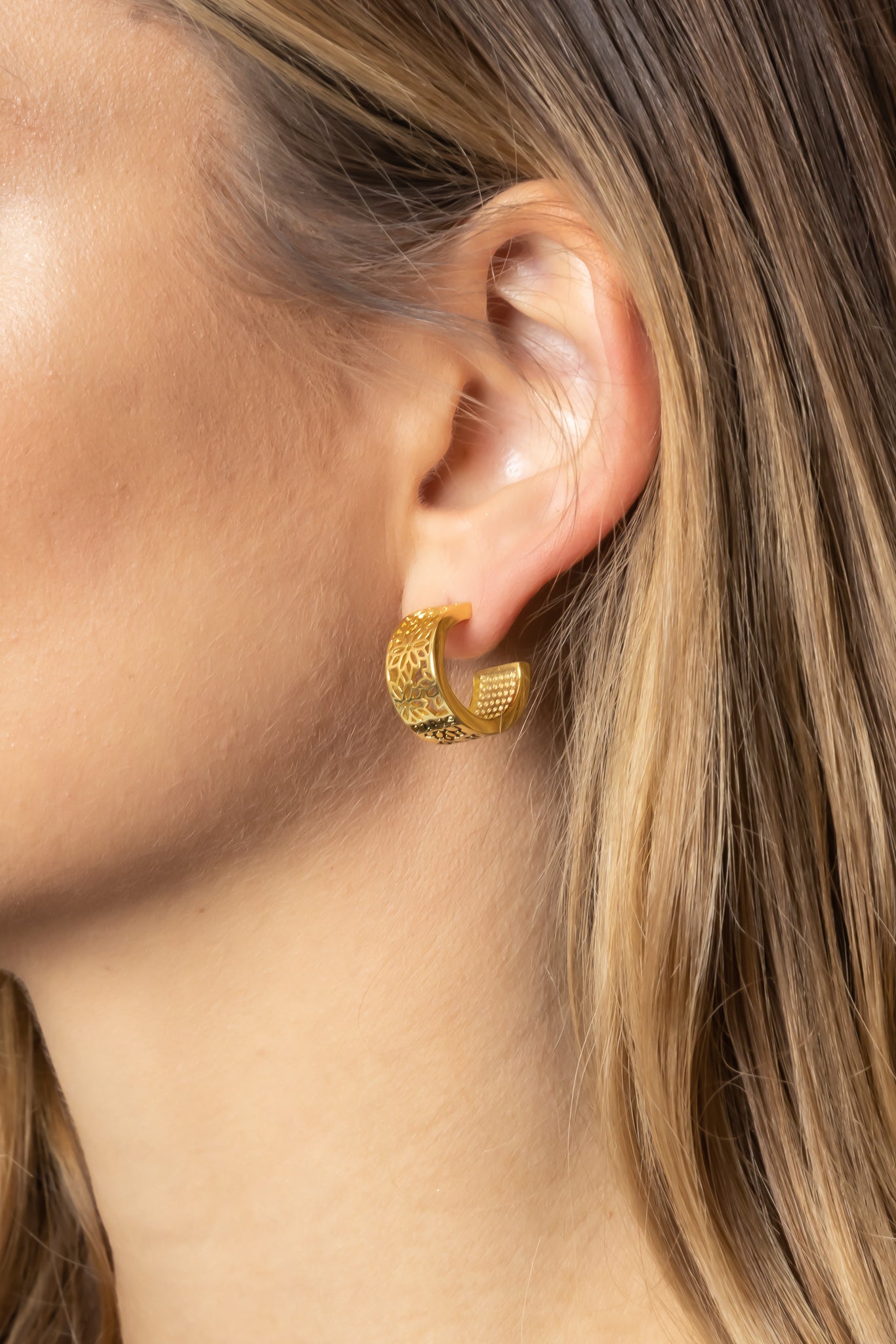 14K Gold Dipped Post Back Earrings