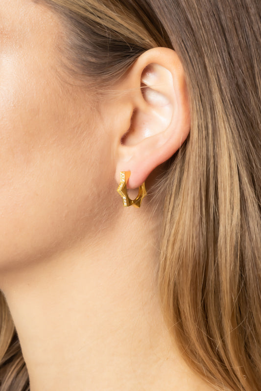 14K Gold Dipped Huggie Hoop Earrings