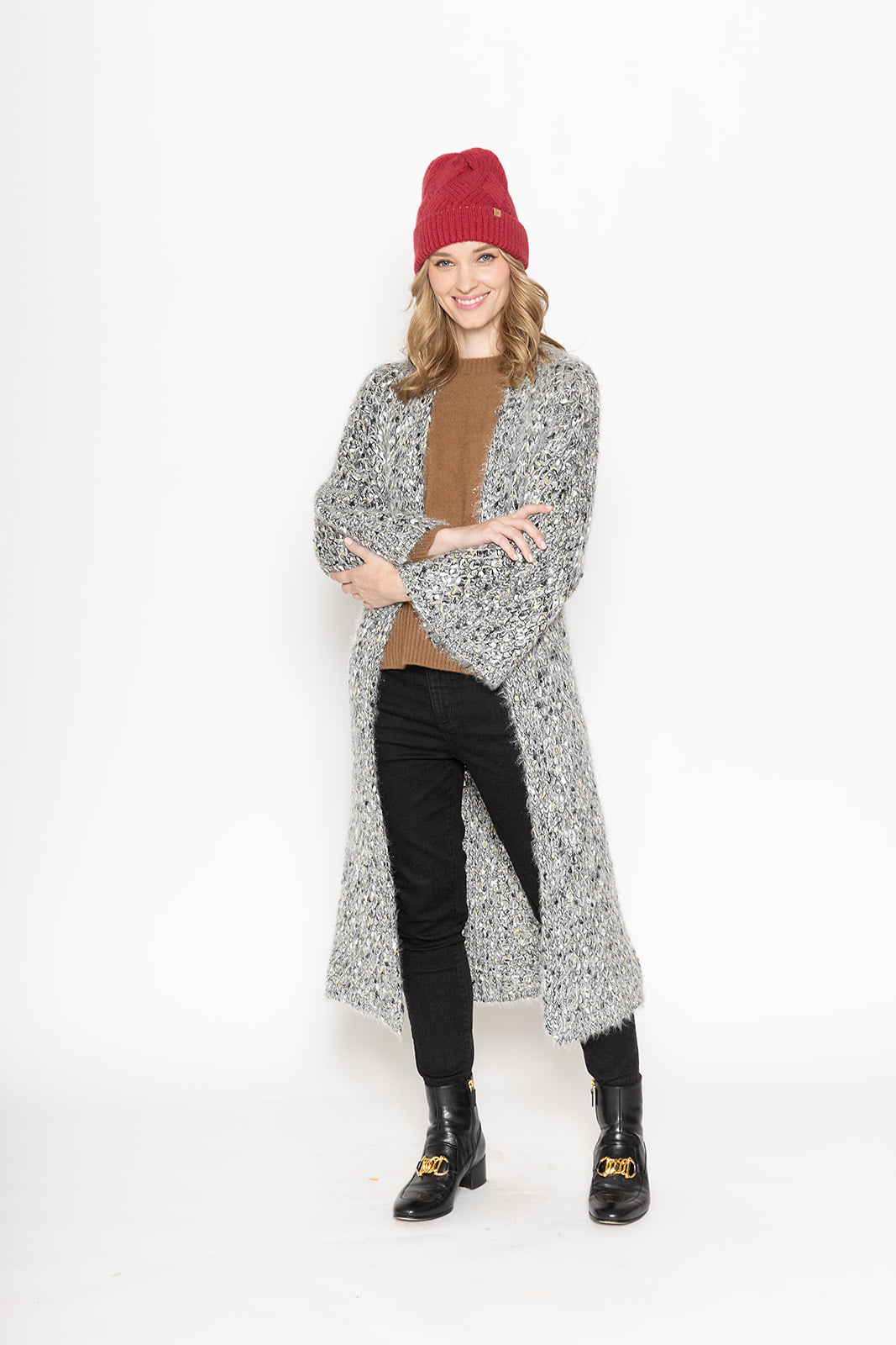 Textured Knit Cuff Beanie