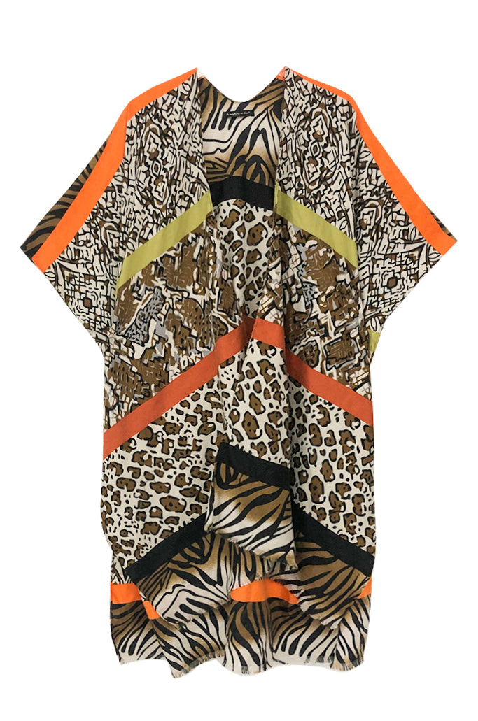 Multi Animal Print Kimono
