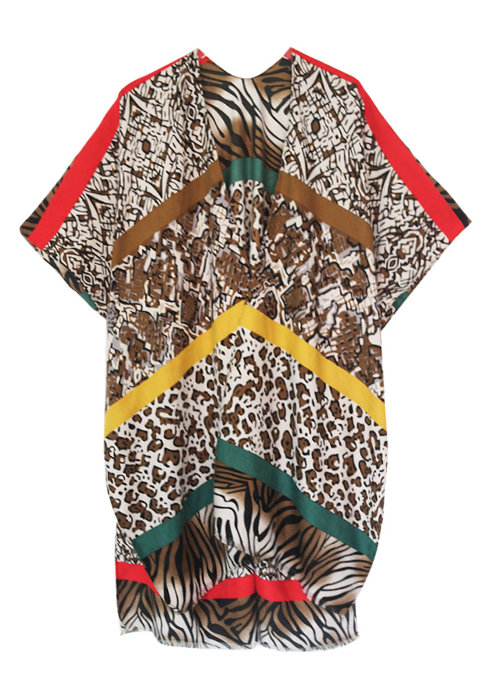 Multi Animal Print Kimono
