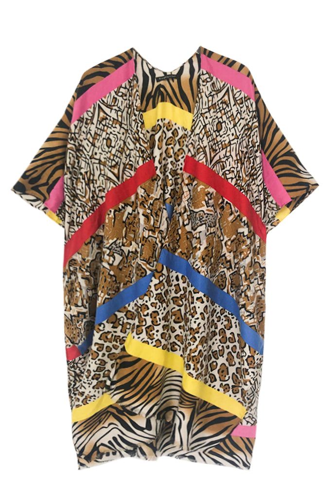 Multi Animal Print Kimono