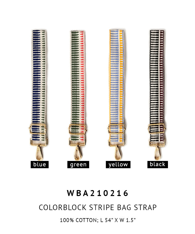 Shop for KW Fashion Colorblock  Stripe Bag Strap at doeverythinginloveny.com wholesale fashion accessories