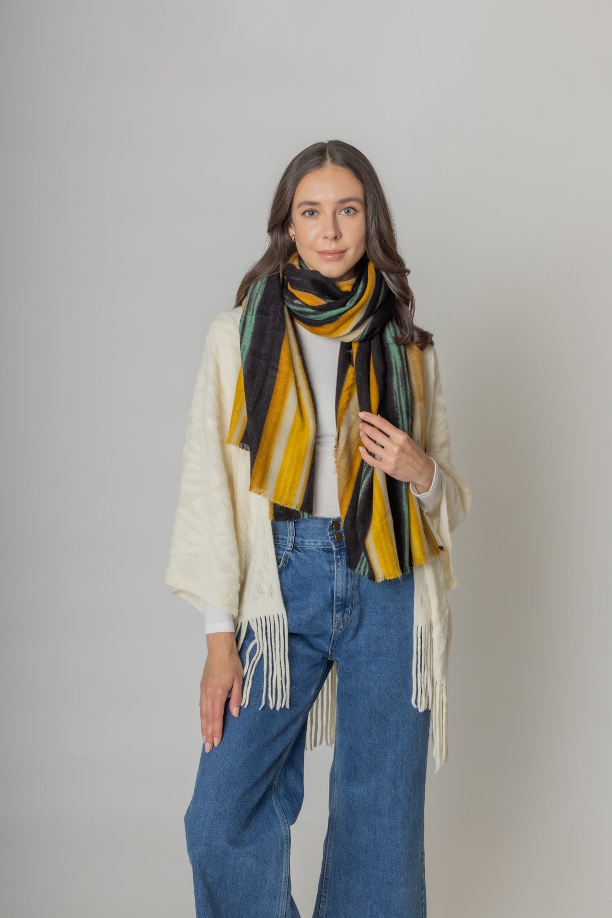 Multi Color Striped Scarf