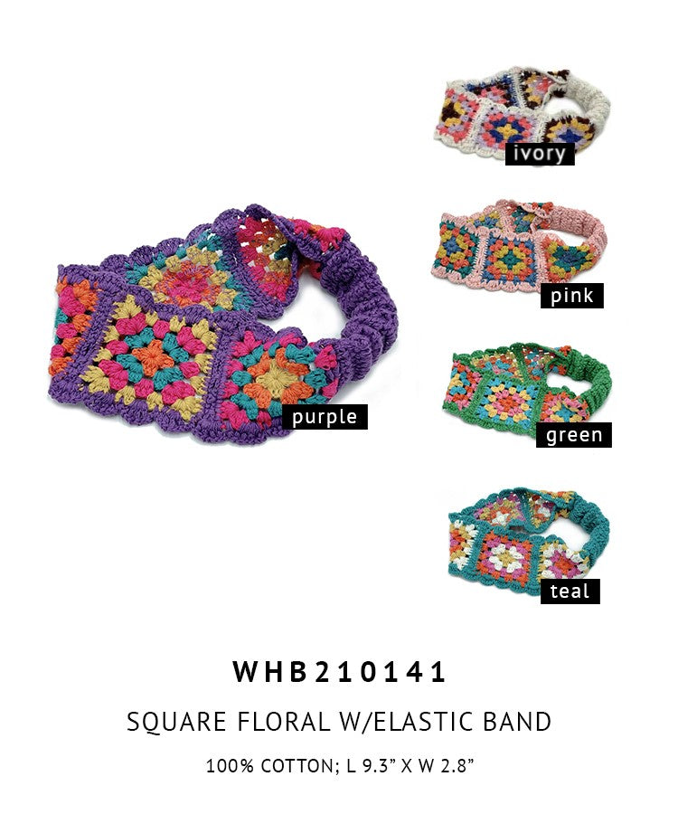 Square Floral With Elastic Band